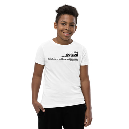 Seized White Youth Short Sleeve T-Shirt