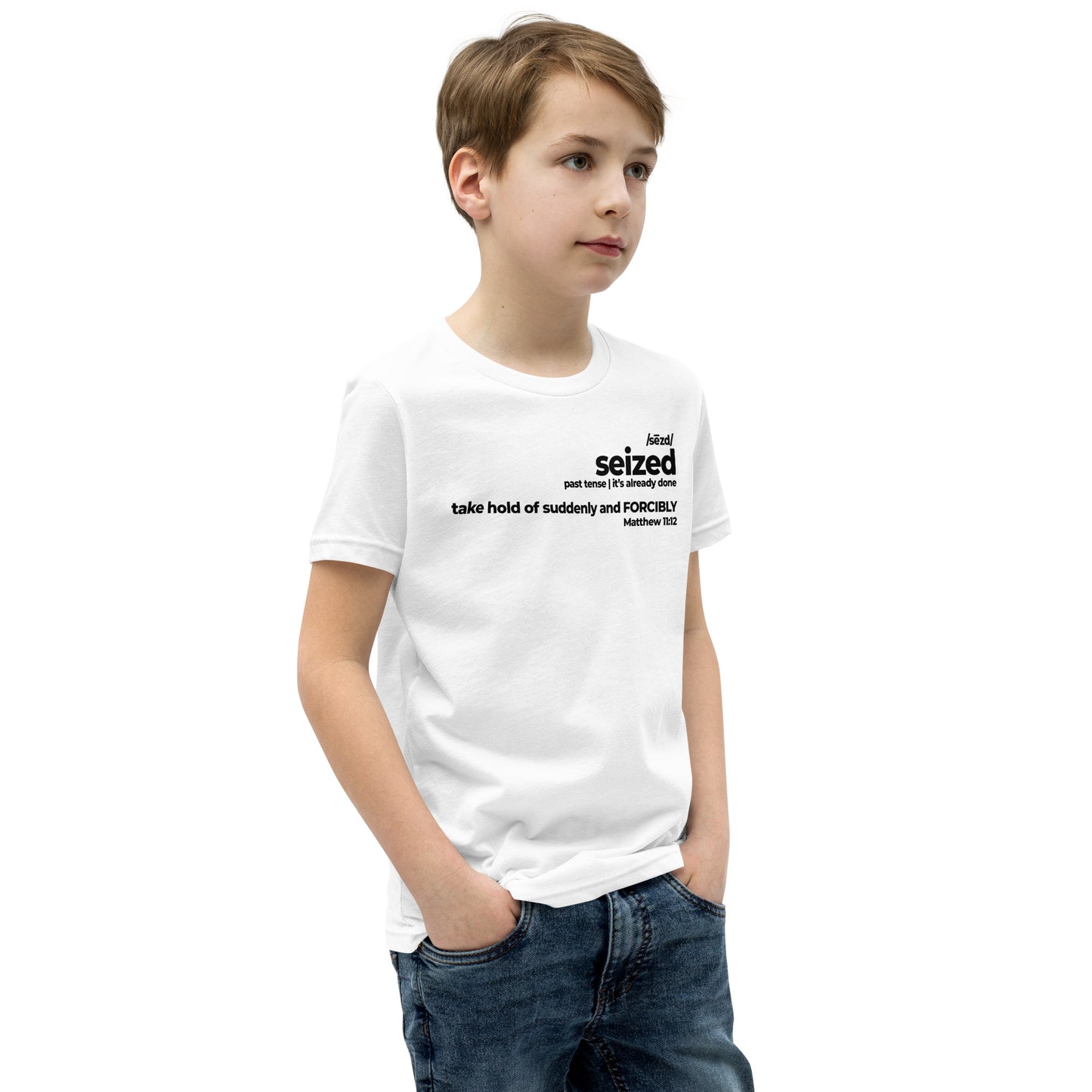 Seized White Youth Short Sleeve T-Shirt